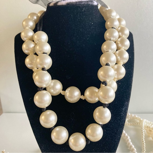Elegant White cream faux Pearl lot Necklace bracelet earrings - Picture 5 of 8
